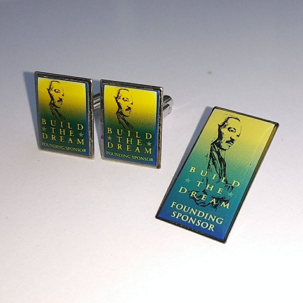 Rare MLK Memorial Cufflinks & Lapel Pin Set
